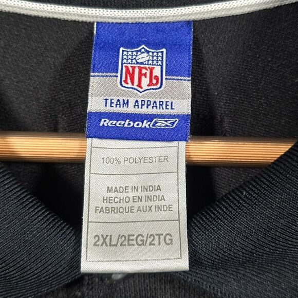Vtg Reebok NFL Team Apparel Polo Oakland Raiders Mens‎ 2XL Black Shirt Las Vegas - Picture 7 of 10
